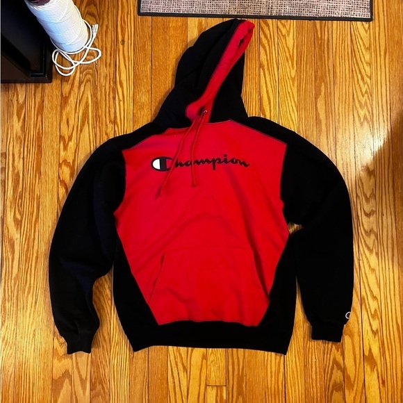Champion Red and Black Hoodie - Picture 1 of 3